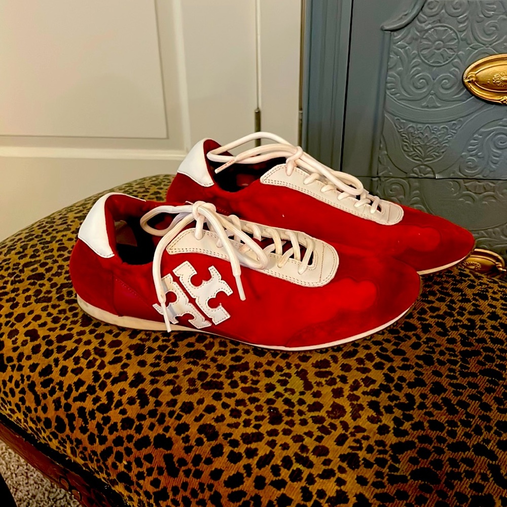 Red Tory Burch track shoes.